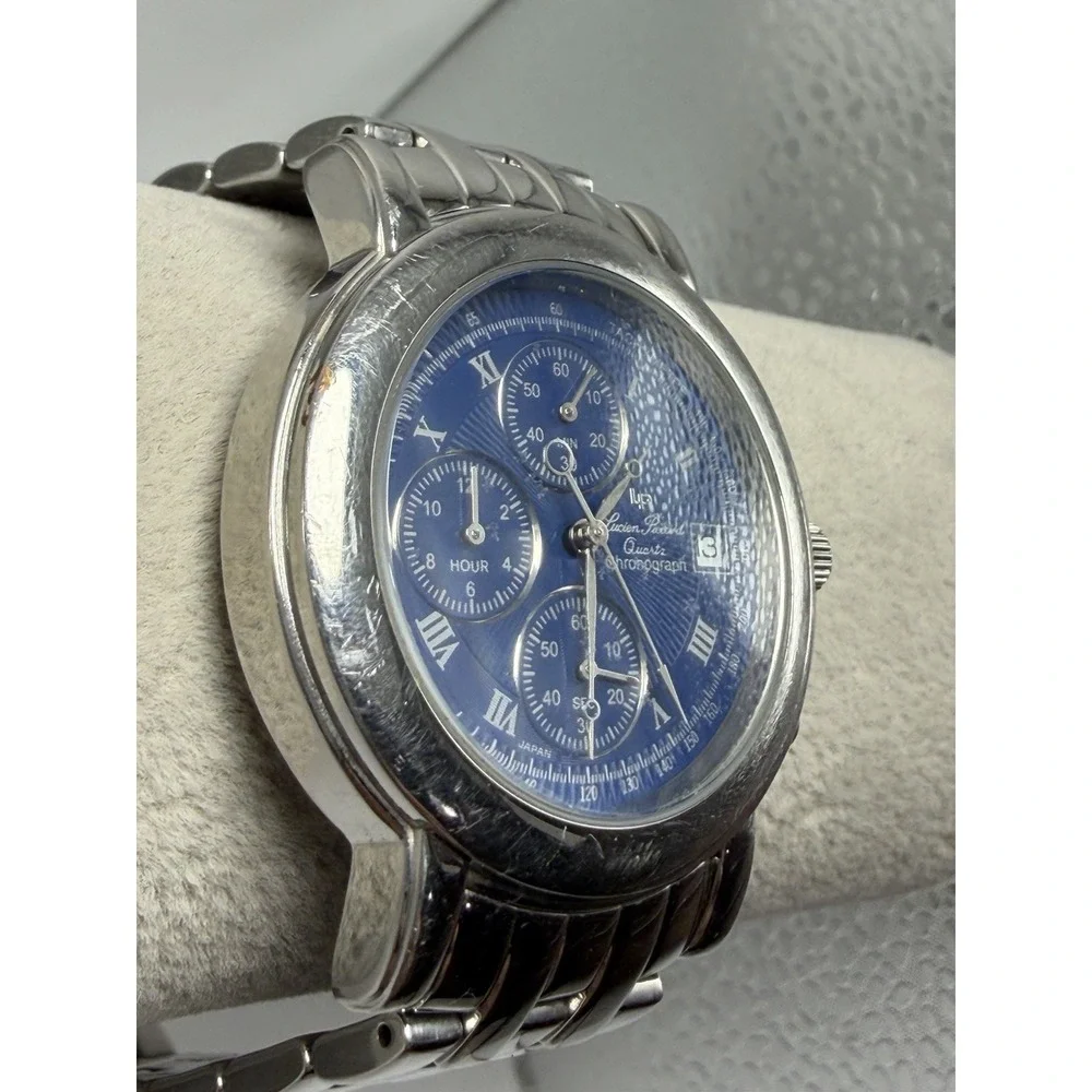 Lucien Piccard 26499BL New Battery‎ Mens Chronograph Watch 38MM 8